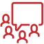 Red icon representing group therapy.