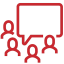 Red icon representing group therapy.