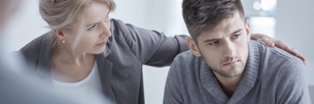 man in a group therapy session during alcohol rehab in Louisville, KY