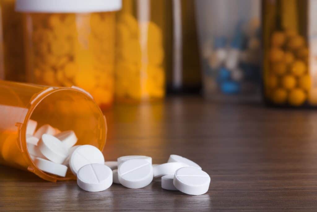 prescription drugs and pill bottles