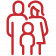 Red icon representing family therapy.